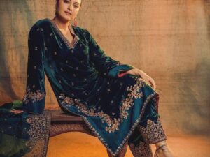 sonakshi 9000 velvet suit set 3 piece